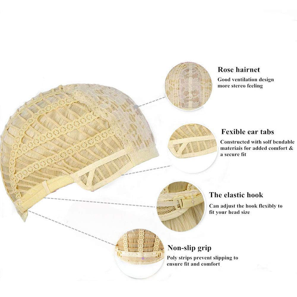 Kaneles men's blonde wig breathable rose net ensuring all-day comfort.