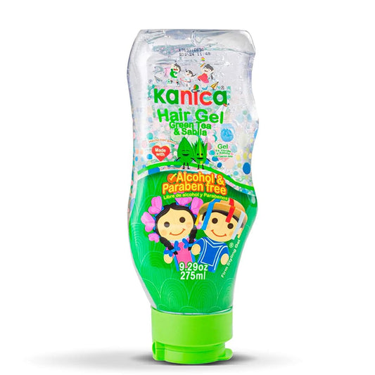 KANICA gel aloe vera bottle nourishes and adds lightweight shine.