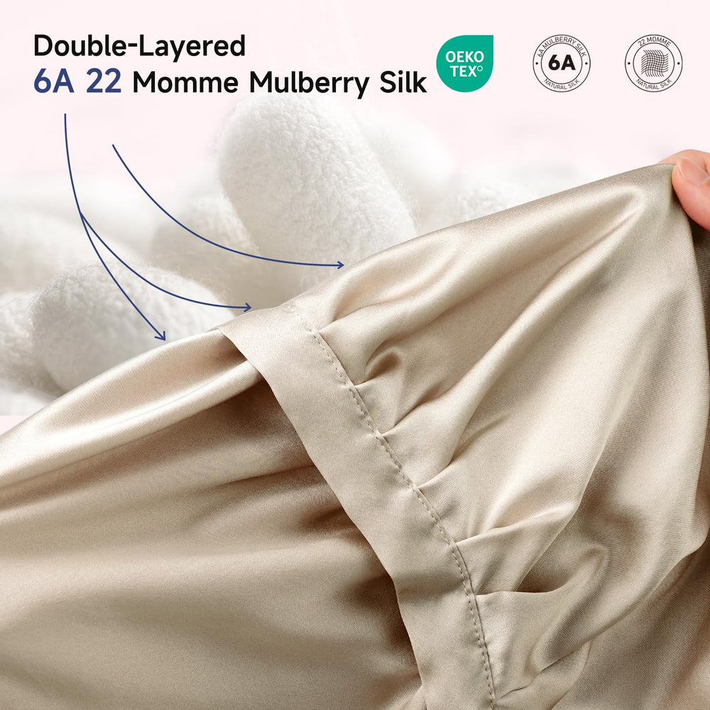 Kaome silk bonnet stays in place champagne for all-night comfort