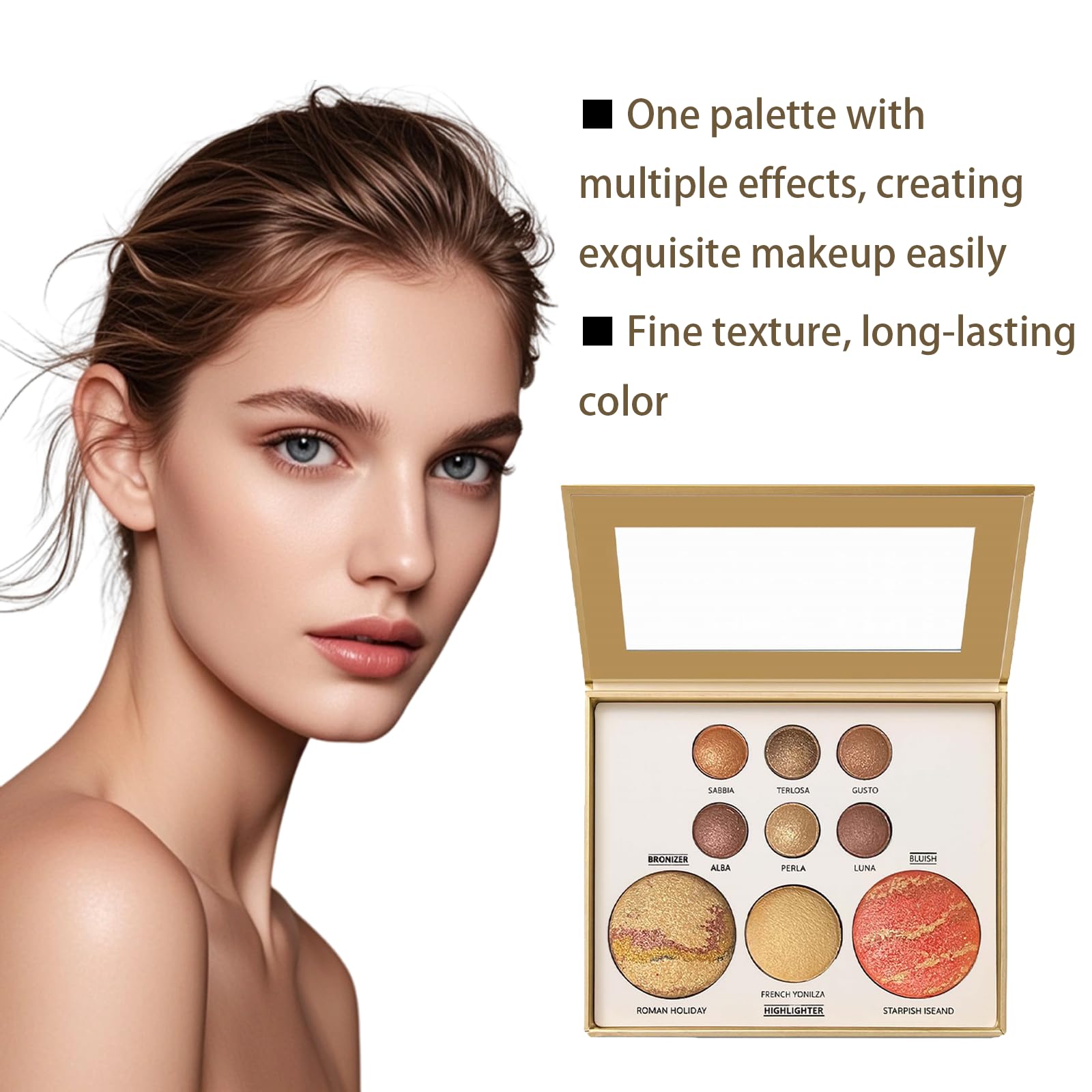 K'APEINE All in One Baked Palette on-the-go use with compact mirror