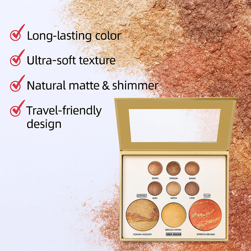 K'APEINE All in One Baked Palette swatches show pigmented neutrals for versatile looks