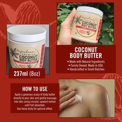Kapuluan Coconut Body Butter with cupuaçu butter for lasting moisture.