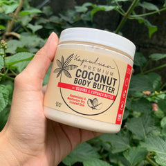 Kapuluan Coconut Body Butter with coconut oil ingredient for soft skin.