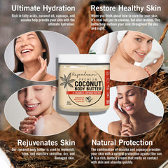 Kapuluan Coconut Body Butter texture swirl highlights creamy moisture.