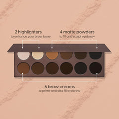 Kara Beauty Eyebrow Kit matte powders for natural to bold color.