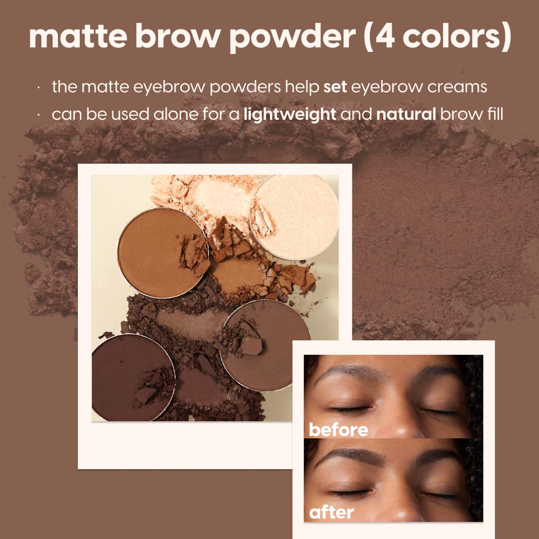 Kara Beauty Eyebrow Kit swatches on skin show blendable color.