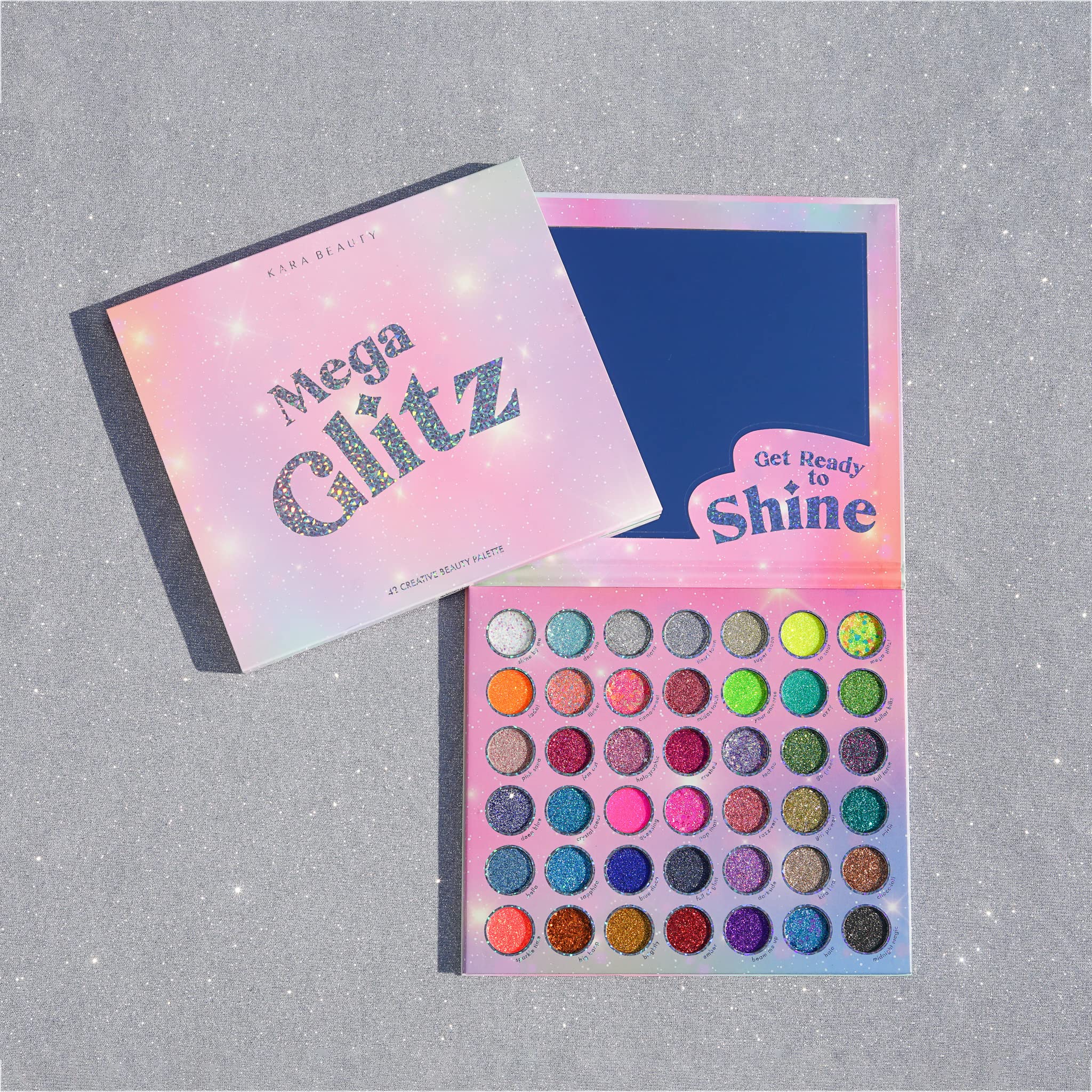 Kara Beauty Mega Glitz kids makeup kit option for playful shine.