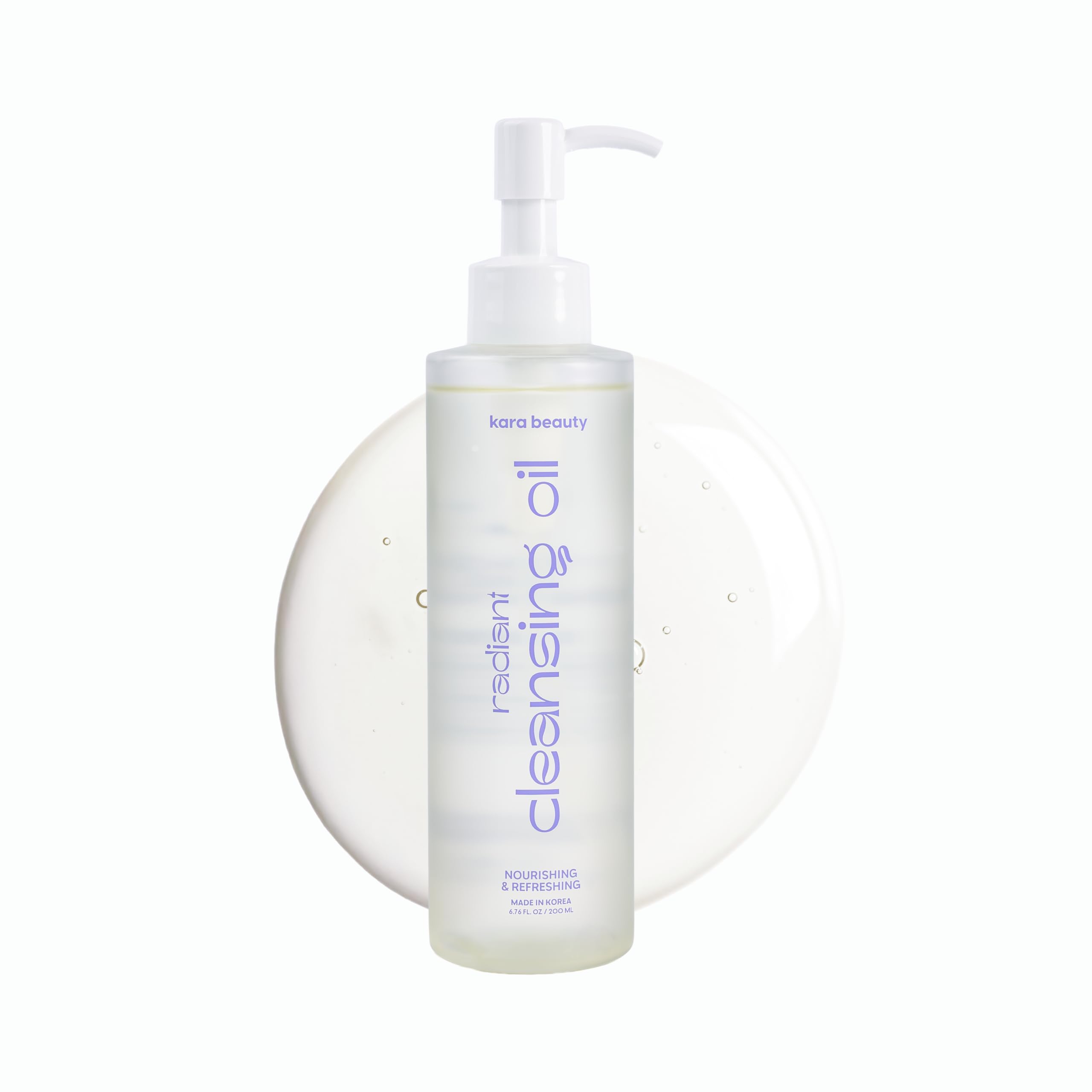 Kara Beauty Radiant Cleansing Oil bottle pour for easy makeup removal