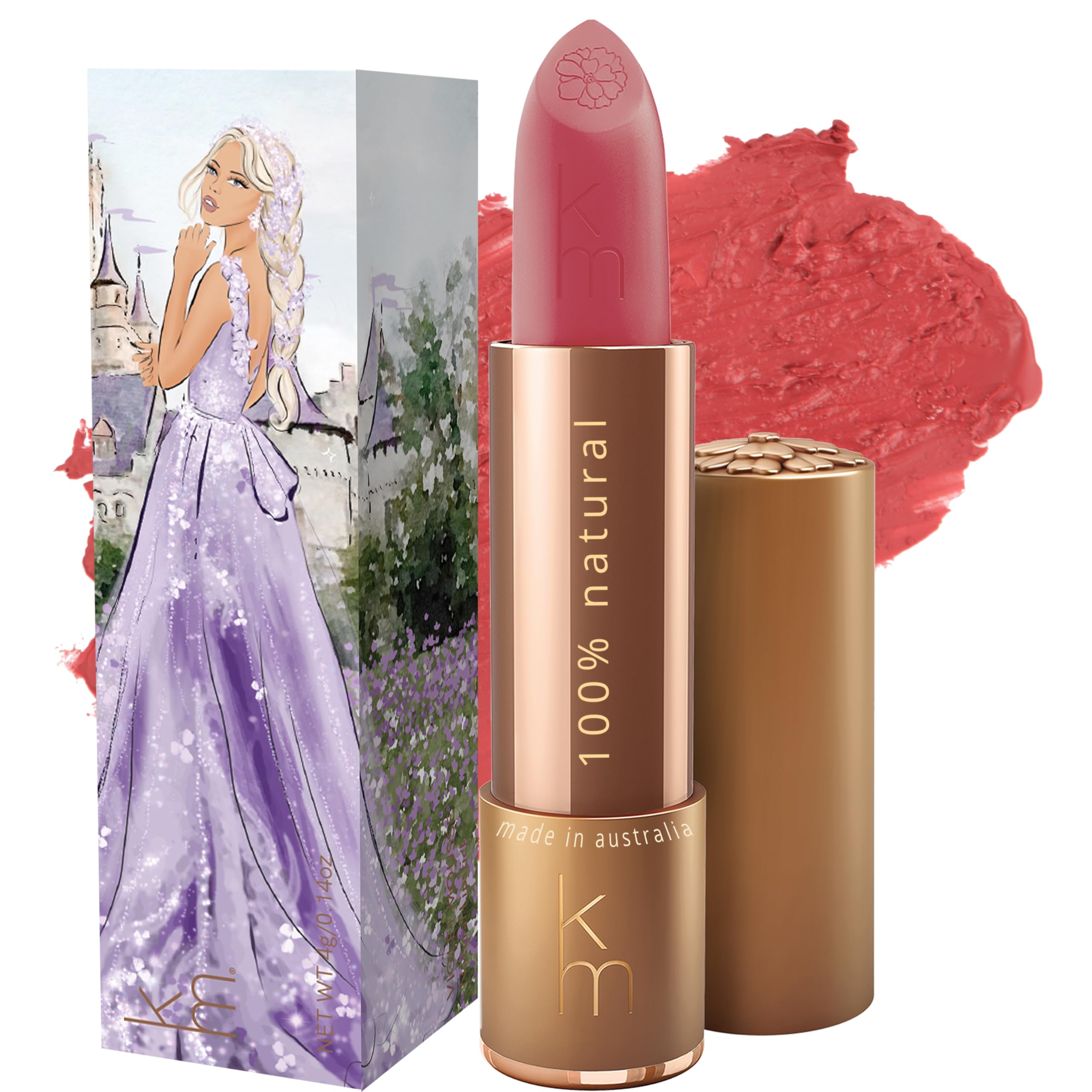 Karen Murrell Violet Mousse lipstick bullet showing natural shade for everyday wear.