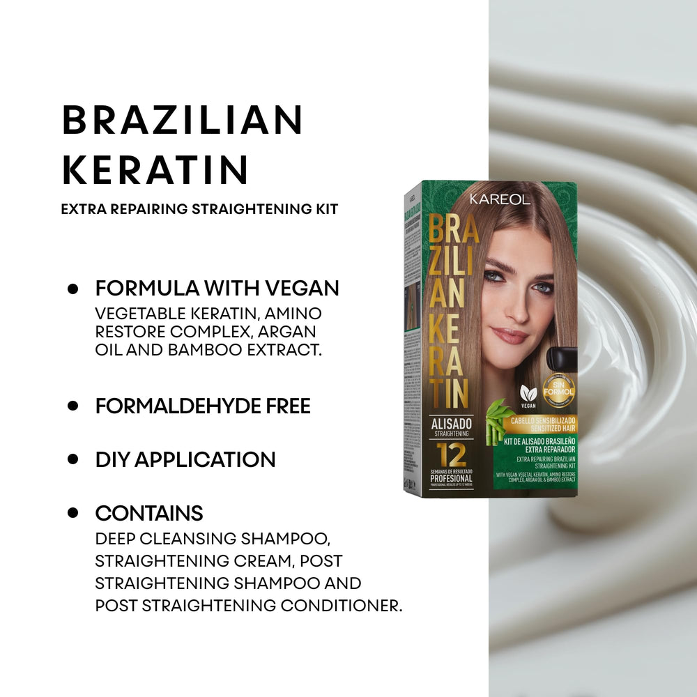 Kareol keratin kit step 2 applies treatment for even penetration