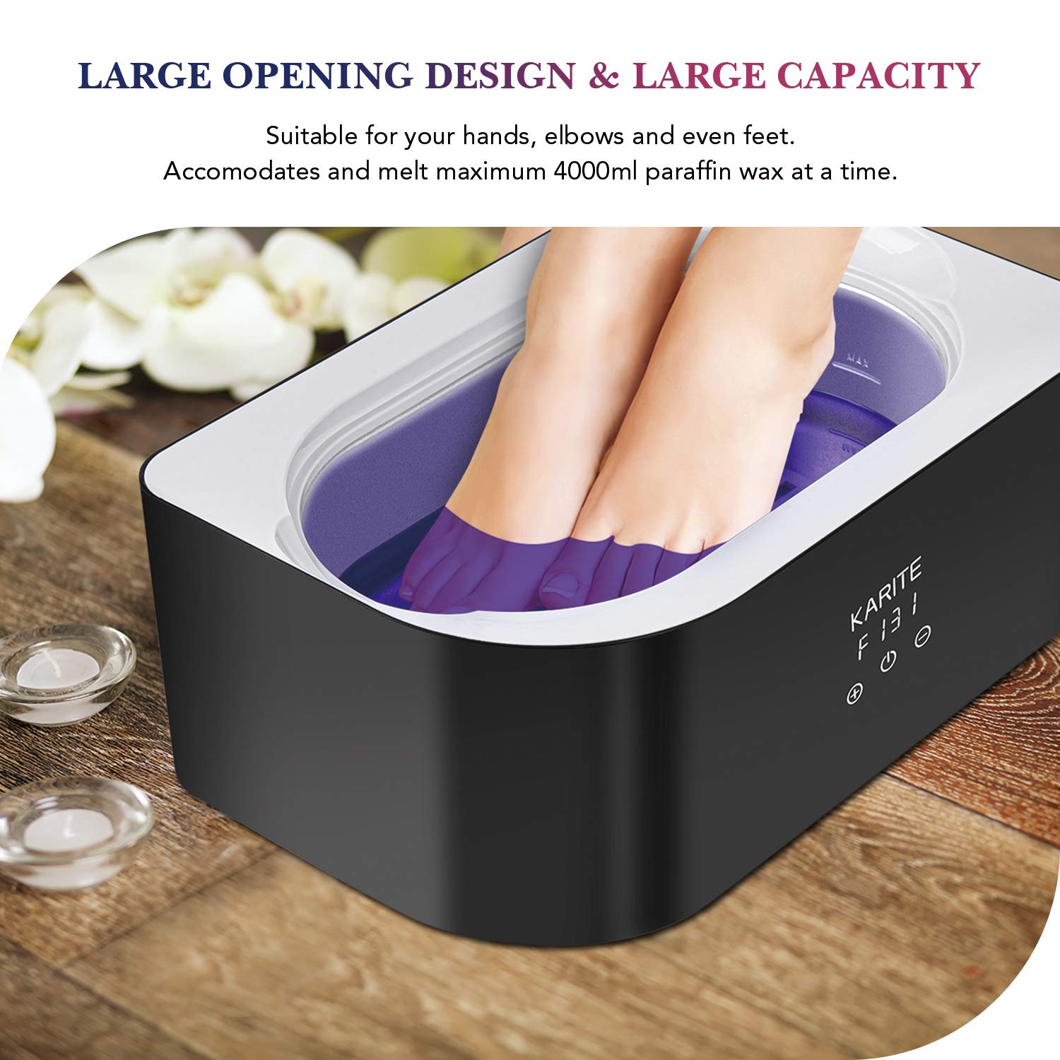 Karite wax bath illustrating quick melt capability