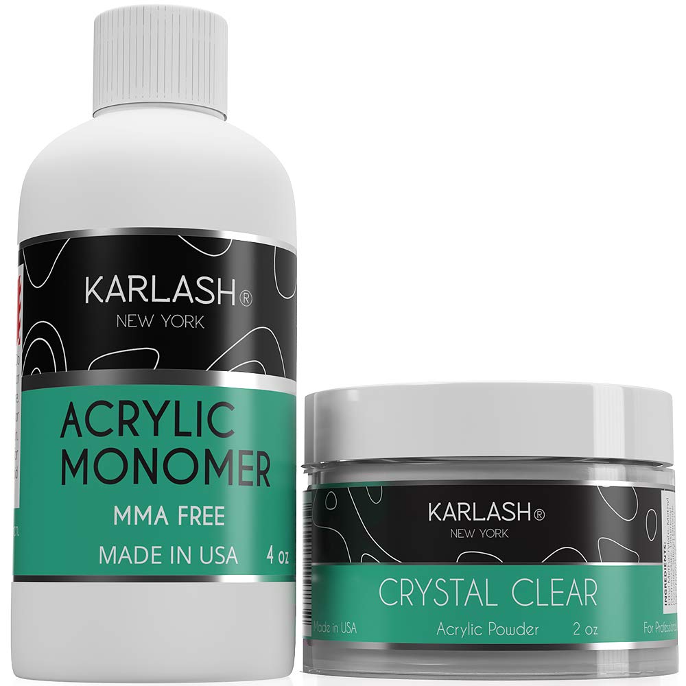 Karlash acrylic powder crystal-clear 2 oz for high clarity and smooth results