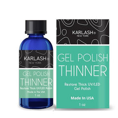 Karlash Gel Polish Thinner bottle shows revival of thick polish for smooth application
