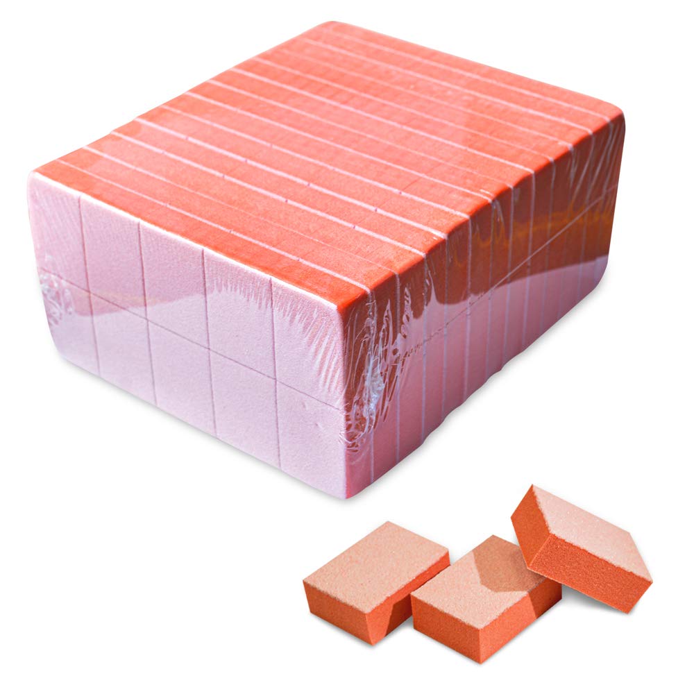 Karlash nail mini buffer block dual-sided 80/100 grit close-up for smoothing nails.