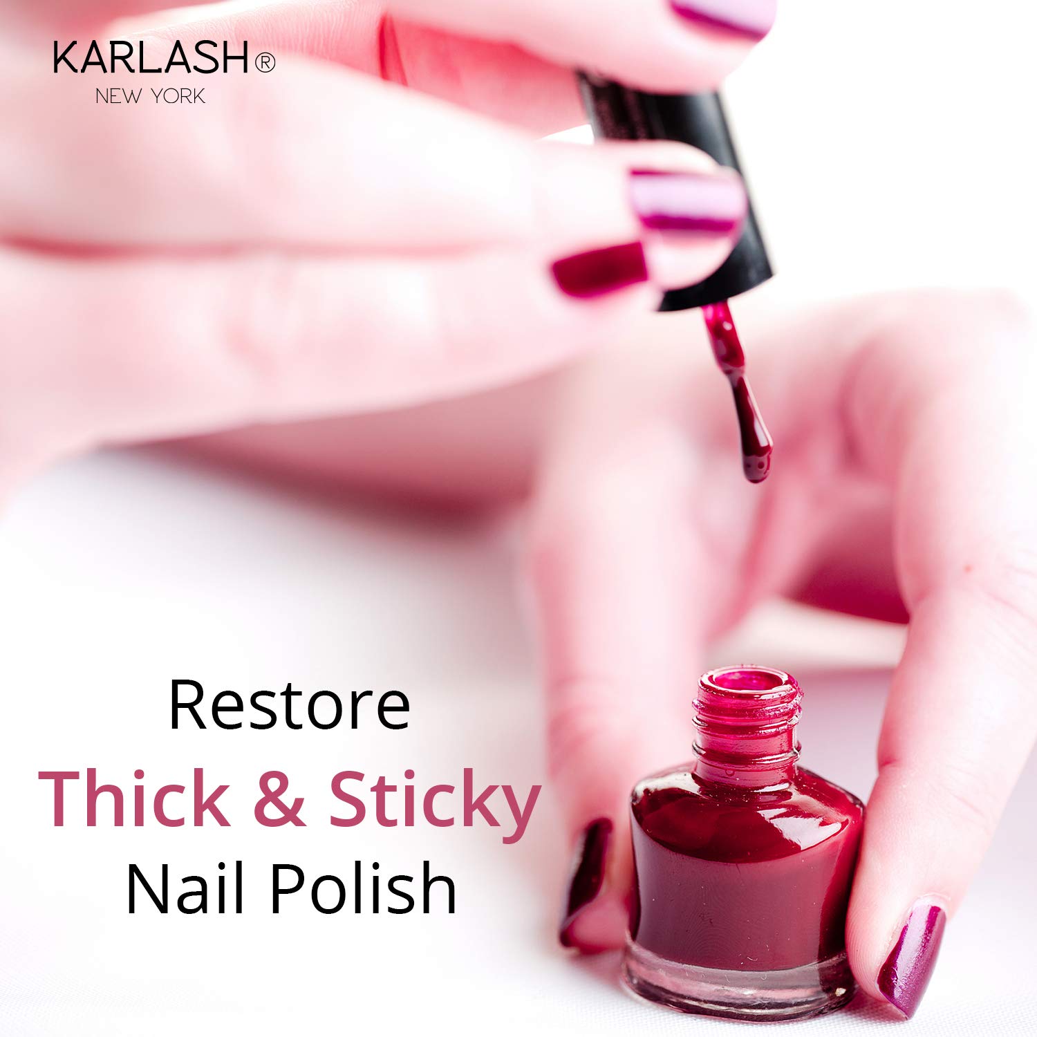 Karlash thinner restores thick polish to usable consistency for easy application