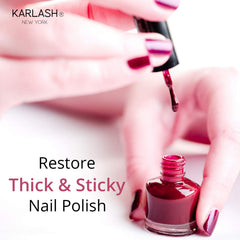 Karlash thinner restores thick polish to usable consistency for easy application