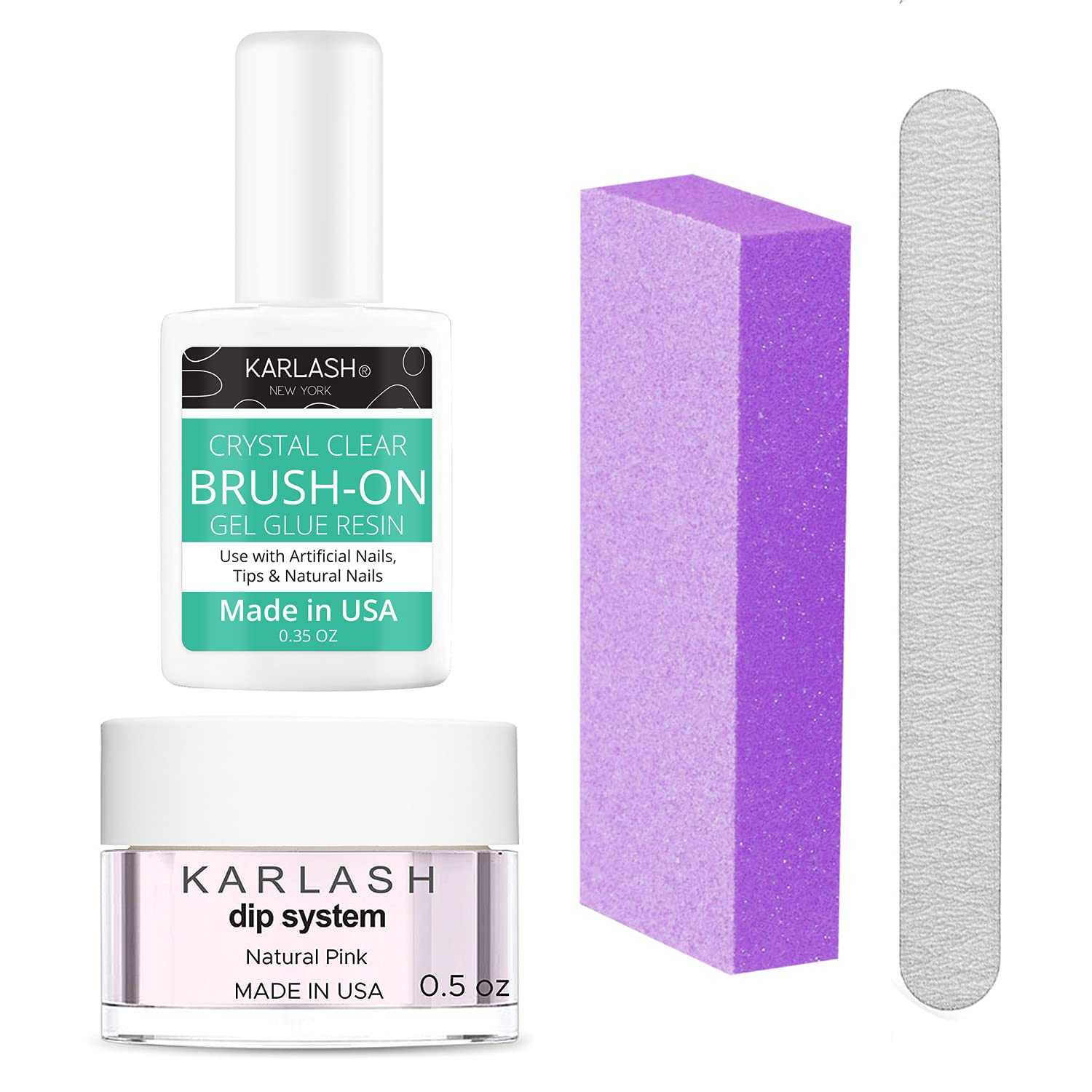 Karlash nail repair kit with natural pink dip powder for durable, chip-resistant nails