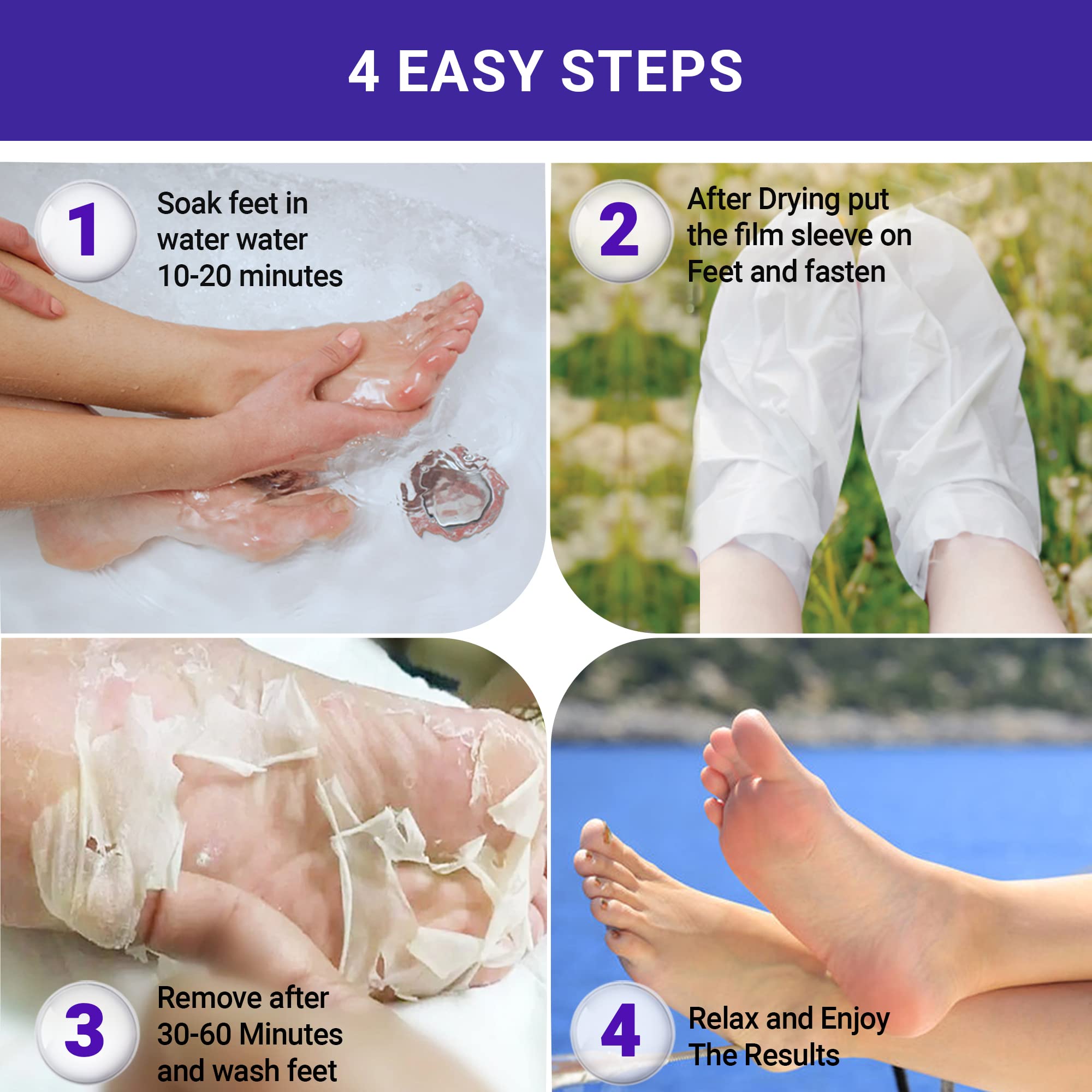 Karma Organic Foot Peel Mask Lavender close-up highlights lavender extract for soothing care