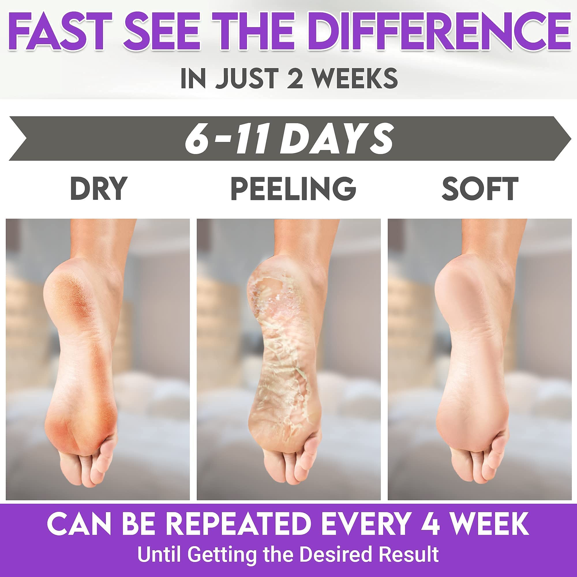 Karma Organic Foot Peel Mask Lavender after-use rinse reveals refreshed feet