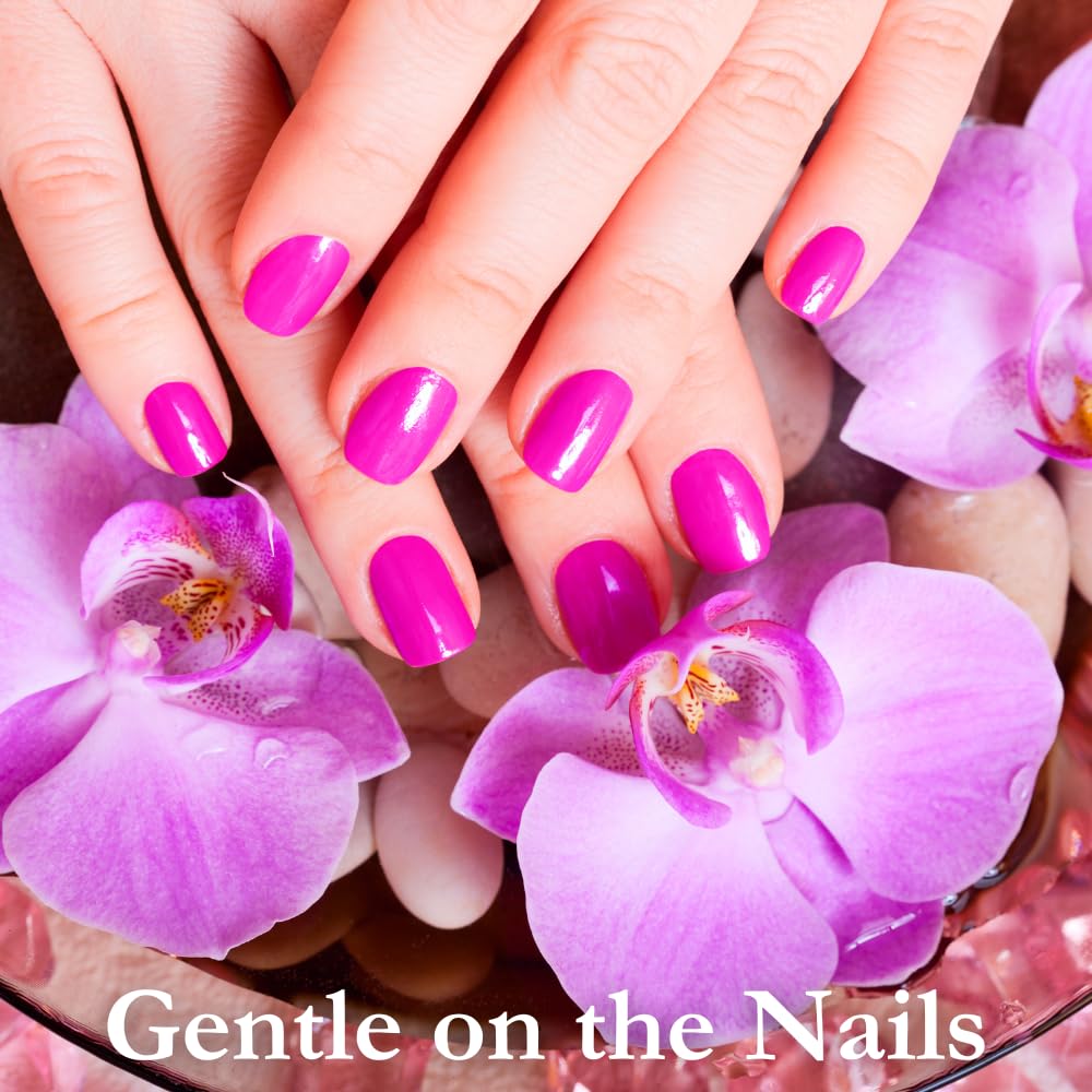 Karma Organic Nail Polish Remover lavender oil highlight evokes calming aroma.