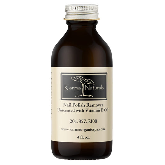 Karma Organic unscented nail polish remover bottle with gentle acetone-free formula for sensitive nails