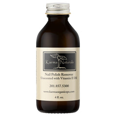 Karma Organic unscented nail polish remover bottle with gentle acetone-free formula for sensitive nails