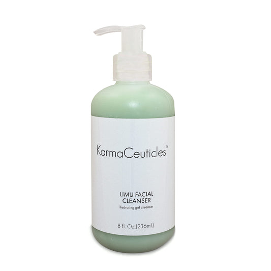 KarmaCeuticles Limu Facial Cleanser bottle for gentle makeup removal.