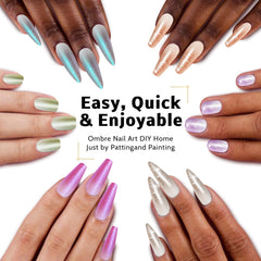 Karroy Aurora Mermaid Chrome finish nails for dazzling holographic shine.