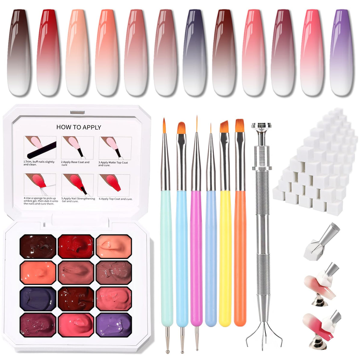 Karroy Christmas gel polish ombre palette enables vibrant gradient nails