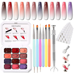 Karroy Christmas gel polish ombre palette enables vibrant gradient nails