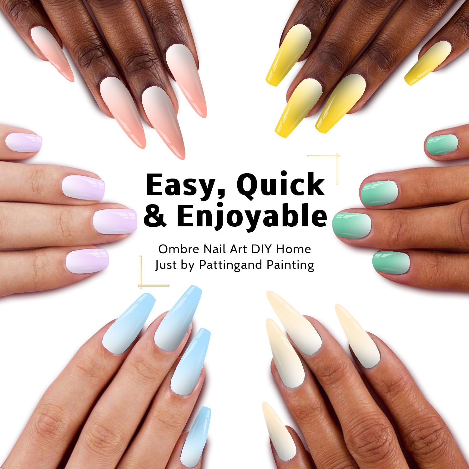 Karroy gradient nail art gel palette displaying 12 colors.