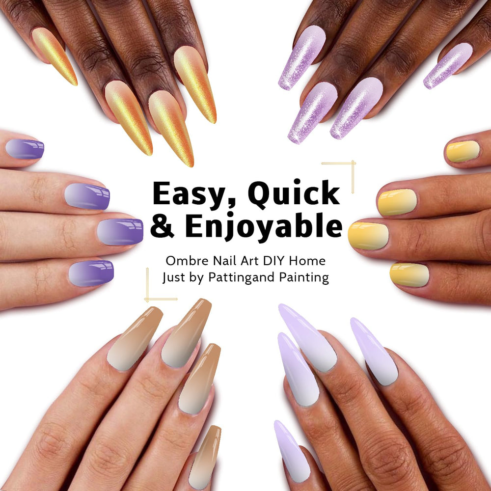 Karroy gradient ombre nails with 16 colors for vibrant designs.