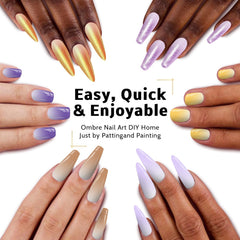 Karroy gradient ombre nails with 16 colors for vibrant designs.
