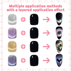 Karroy holographic glitter particles add depth and shine to nails.
