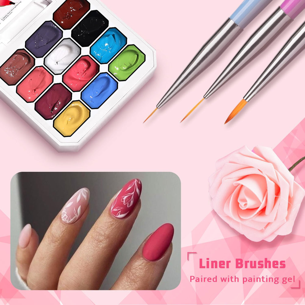 Karroy nail art brushes set supports precise detailing and dots