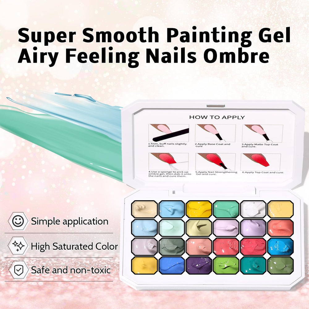 Karroy nail sponges 100pcs pack for even gradient application.