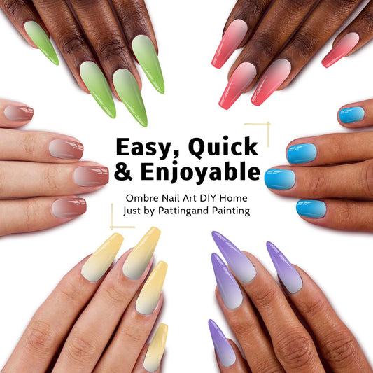 Karroy ombre nails application close-up with sponge patting for seamless gradients