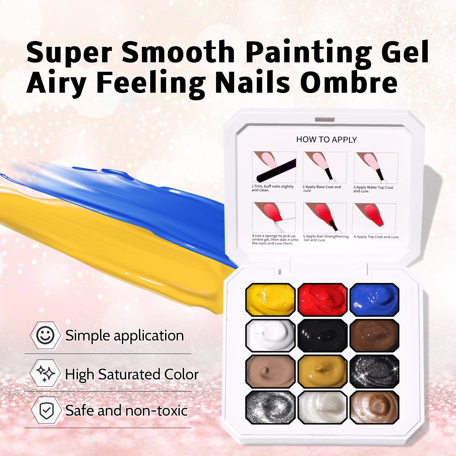 Karroy six nail art brushes for precise detailing and design