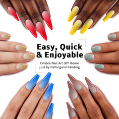 Karroy Sponge Pat Paint Nail Gel bloom nails with blooming effect using light dabbing technique.