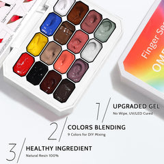 Karroy Sponge Pat Paint Nail Gel with chrome powder accents for metallic nail details.