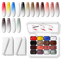Karroy Sponge Pat Paint Nail Gel ombre gradient on nails for a chic, customizable look.