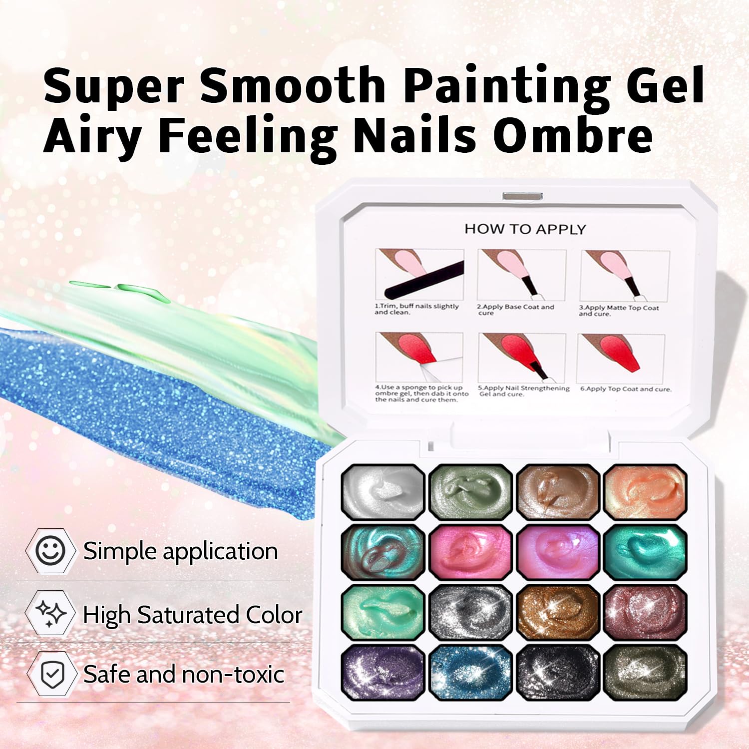 Karroy sponge-pat nail gradient application for quick gradient effects.