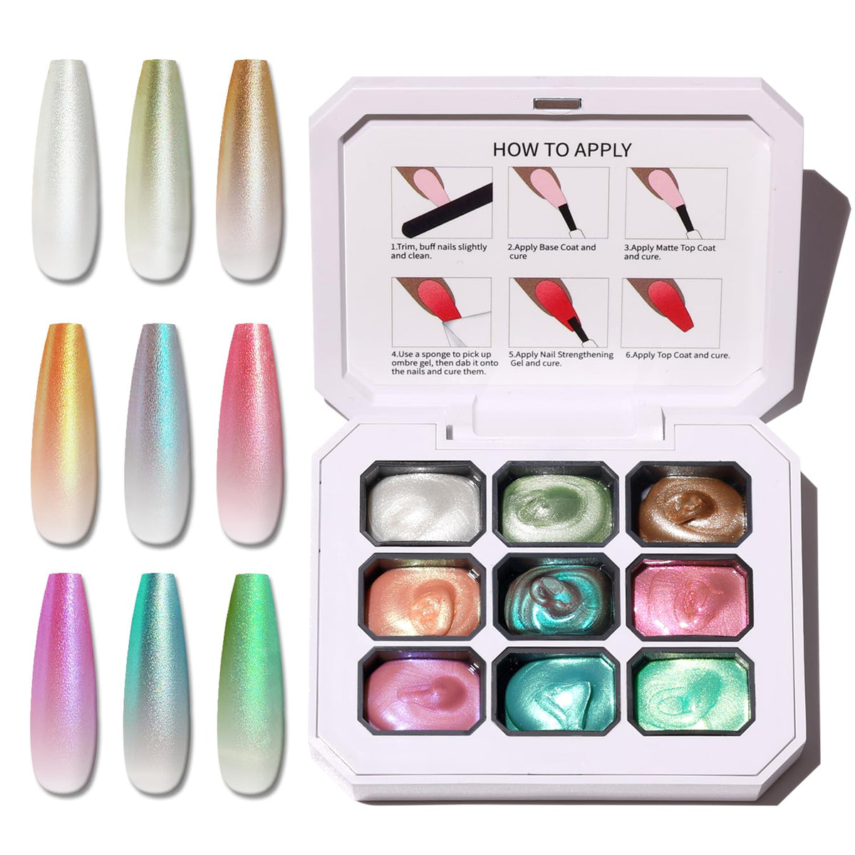 Karroy sponge-pat ombre nail gel for easy gradient color on nails
