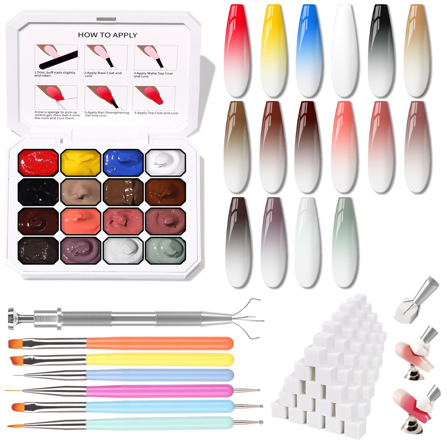 Karroy sponges 100-piece set for easy ombre creation and flawless gradient nails