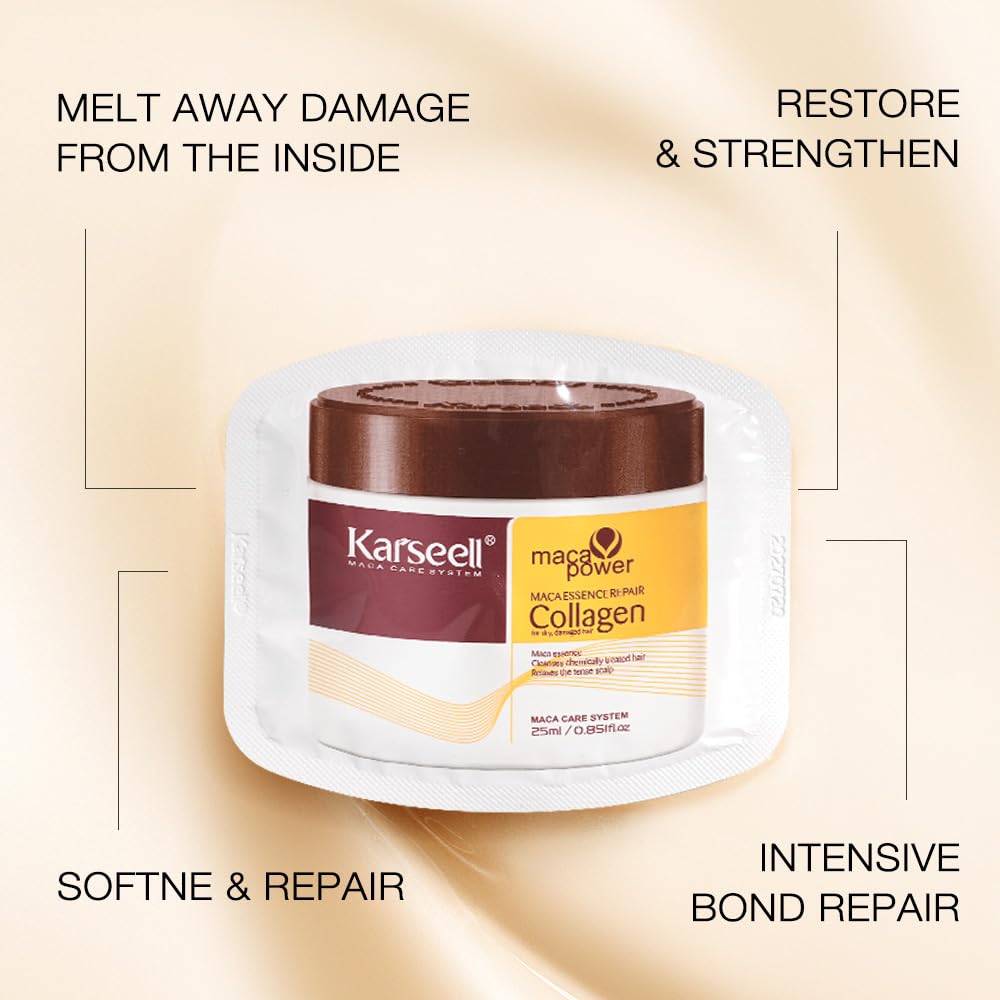 Karseell collagen mask ingredients highlight argan oil and maca.