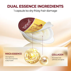 Fortifying blend of collagen and Moroccan nut oil nourishes dry hair