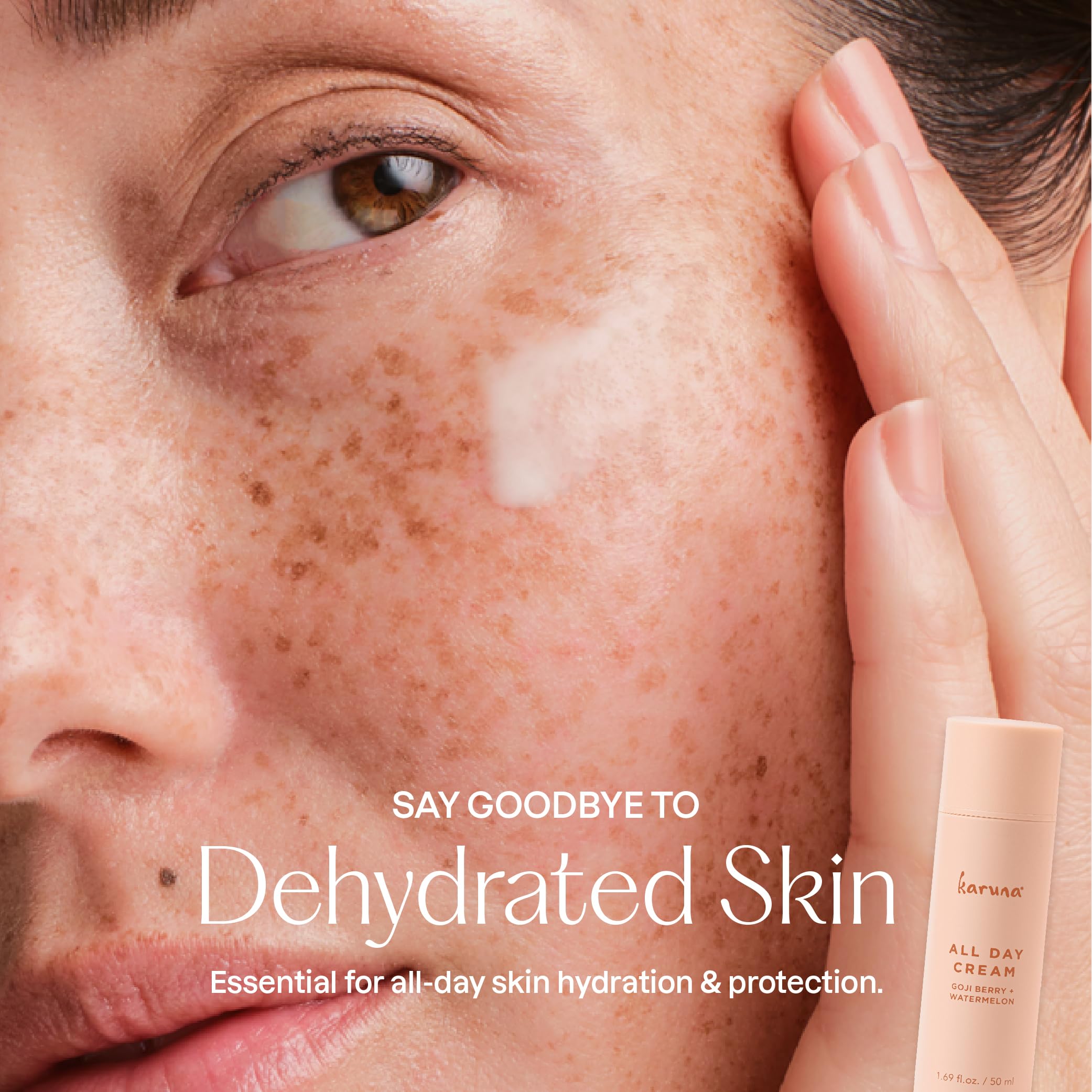 Karuna All Day Moisturizing Gel Cream close-up with hyaluronic acid for hydration
