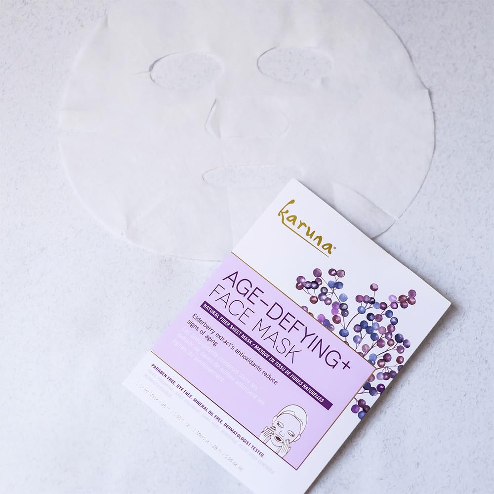 Karuna Clarifying Mask close-up fiber highlights gentle, balancing texture for clear skin.