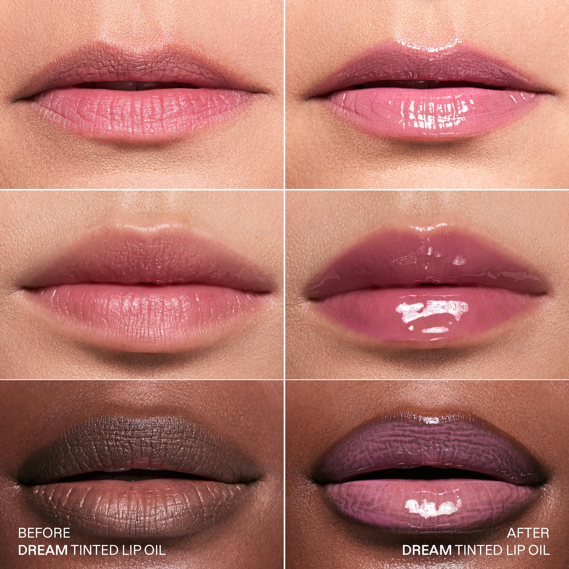 Dream shade adding subtle warmth to natural lip tone.