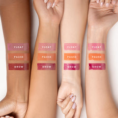 Karuna Float tinted lip oil packaging with sleek bottle design
